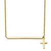 14k Yellow Gold Bar and Cross Necklace
