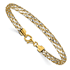 14k Two-tone Gold Woven Mesh Bracelet 7.5in