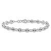 14k White Gold Mariner and Oval Link Bracelet 7.5in