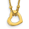 14k Yellow Gold Italian Open Heart Necklace with Beads 
