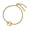 14k Yellow Gold Open Heart Adjustable Bracelet