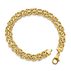14k Yellow Gold 8mm Byzantine Link Bracelet 8in