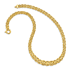 14k Yellow Gold Flat Graduated Byzantine Link Necklace 17.5in