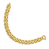 14k Yellow Gold Wide Flat Byzantine Link Bracelet 7.5in