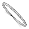 14k White Gold Rounded Stretch Mesh Bangle Bracelet 7in