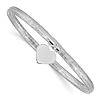 14k White Gold Italian Heart Stretch Mesh Bracelet