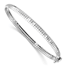 14k White Gold Diamond-cut Omega Bracelet Polished and Satin Finish