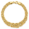 14k Yellow Gold 7.5in Byzantine Graduated Bracelet 10mm Wide