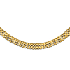 14k Yellow Gold Basket Weave Necklace Brushed and Polished Finish 17in