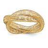 14k Yellow Gold Twisted Woven Mesh Stretch Ring