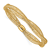 14k Yellow Gold Italian Twisted Woven Mesh Stretch Bracelet