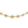 14k Yellow Gold Graduated Bead Necklace with Diamond-cut Finish