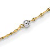 14k Two-tone Gold 11 Bead Station Necklace with Mirror Links