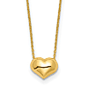 14k Yellow Gold Puffed Heart Necklace 16.5in