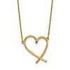 14k Yellow Gold Open Heart Necklace