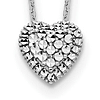 14k White Gold Tiny Diamond-cut Heart Slide Necklace