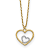 14k Yellow Gold with Rhodium Open Heart in Heart Necklace