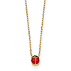 14k Yellow Gold Tiny Enameled Ladybug Necklace 16.5in