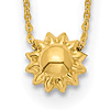 14k Yellow Gold 3-D Sun Necklace 16.5in