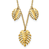 14k Yellow Gold Palm Leaves Necklace