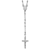 14k White Gold Rosary Necklace with Faceted Beads