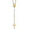 14k Tri-color Gold Rosary Necklace 17in