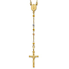 14k Tri-color Gold Faceted Beads Rosary Necklace