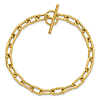 14k Yellow Gold Elongated Cable Link Toggle Bracelet 7.5in