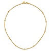 14k Yellow Gold Diamond-cut Beaded Necklace With Polished Finish 17in