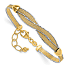 14k Two-tone Gold Braided Mesh Bracelet