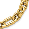 14k Yellow Gold Diamond-cut Modern Figaro Link Bracelet 7.5in