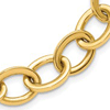 14k Yellow Gold 7.5in Italian Oval Cable Link Bracelet 9mm Wide