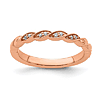 14k Rose Gold .04 ct tw Diamond Stackable Twist Ring