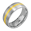 8mm Stainless Steel Ring with 14kt Gold Inlay