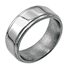 Stainless Steel Ridged Edge 8mm Polished Band