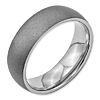 Stainless Steel 7mm Stone Finish Wedding Band