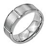 Stainless Steel Grooved Brushed and Polished Ring 8mm