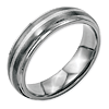 Stainless Steel Sterling Silver Inlay 6mm Brushed and Polished Band