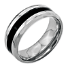Stainless Steel Black Enameled 8mm Polished Band
