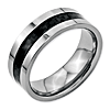Stainless Steel Carbon Fiber Flat 8mm Polished Band