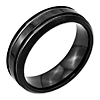 Stainless Steel Black Plated Grooved 7mm Band