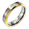 Stainless Steel 5mm Brushed & Polished Gold-plated Band