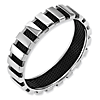 Stainless Steel Polished & Black Wire 6mm Ring