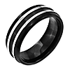 Stainless Steel 8mm Black-plated Wedding Band