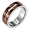 Stainless Steel 8mm Chocolate Plated Grooved Polished Band