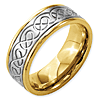 Stainless Steel 8mm Design & Gold-plated Brushed & Polished Ring
