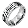 Stainless Steel 8mm Grooved Polished Band