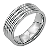 8mm Stainless Steel Ring Triple Groove