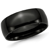 Black Stainless Steel 8mm Domed Ring