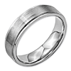 Stainless Steel Brushed Ring with Ridged Edges 6mm